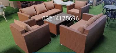 OUTDOOR GARDEN RATTAN UPVC FURNITURE SOFA SET CHAIRS TABLE UMBRELLA