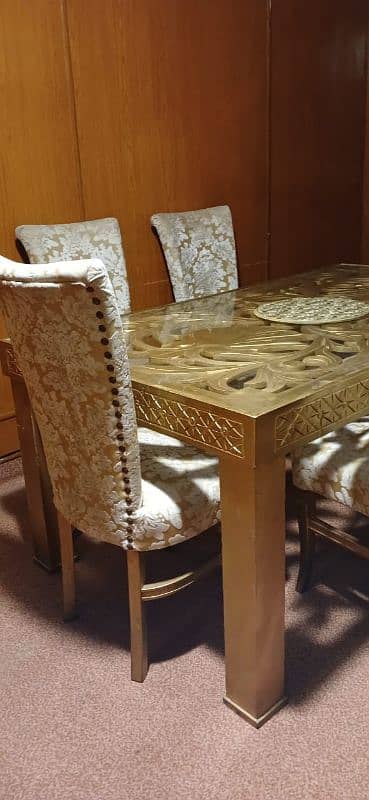 Golden colour dinning table for sale 3