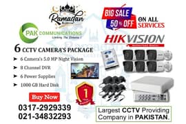 6 HD CCTV Cameras Package HIK Vision (Authorized Dealer)