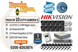 10 CCTV Cameras 2mp Pack (1 Year Warranty)