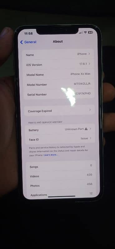 iphone XS Max pta approved battery 100 face id off 64gb 2