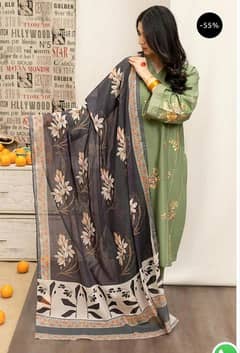 Branded 3Pc Lawn Suit – Unstitched – Elegant & Stylish