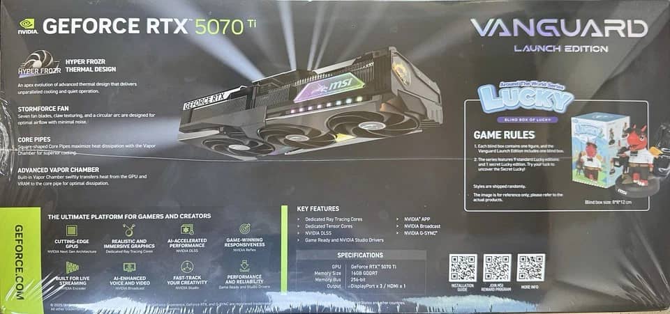 MSI - NVIDIA GeForce RTX 5070 Ti VANGUARD SOC LAUNCH EDITION 16GB Card 1