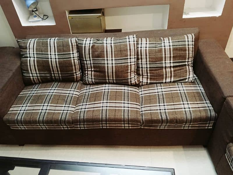 Brown color square design Sofa Set 6 seater 2