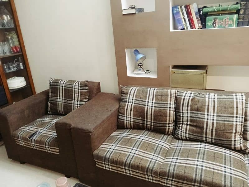 Brown color square design Sofa Set 6 seater 4