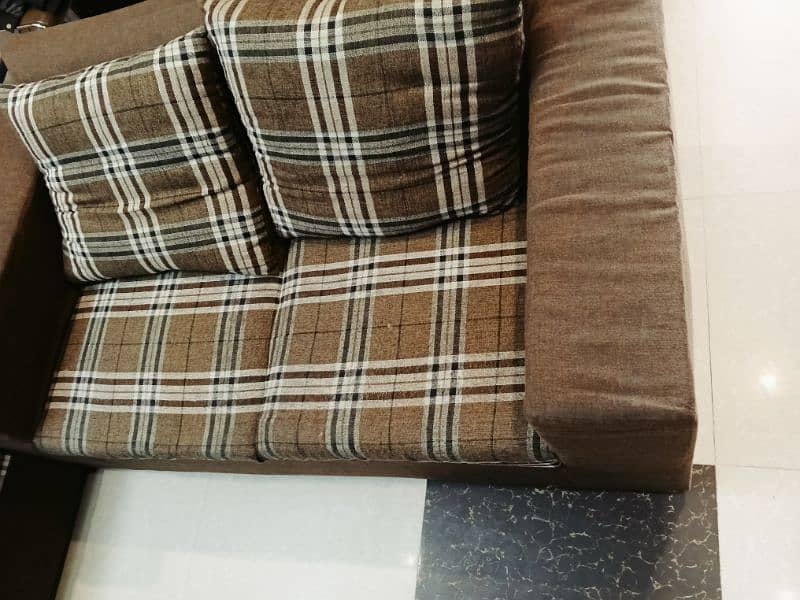 Brown color square design Sofa Set 6 seater 5