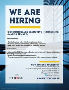 Outdoor Sales Executive (Marketing)  (Male & Female)