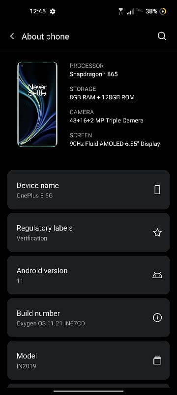 OnePlus 8 5G Single Sim 2