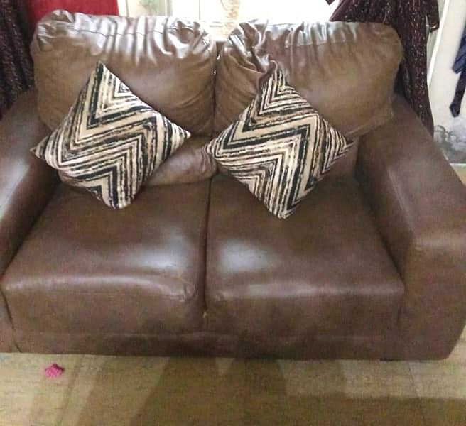 2 Seater Imported Leather Sofa For Sale 0