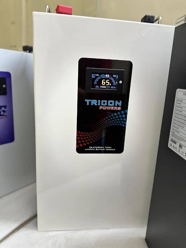 Tricon powers lithium batteries 24V / 48V.  Available in 70 to 300Amp 0