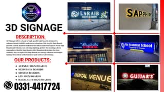 LED sign board/ Acrylic Sign board/ 3d sign board/ Neon lights