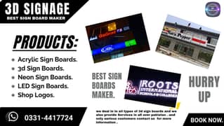 vinyl printing/ one vision/flex printing/ 3d sign boards / sign boards