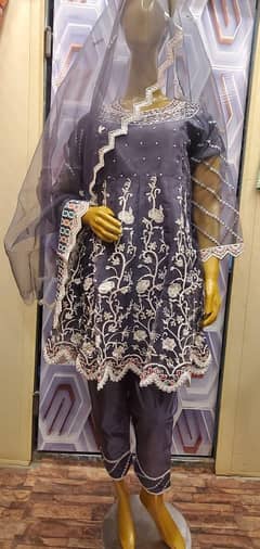 organza ke artical 3 piece medium size