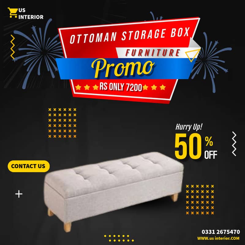 Puffy | ottomen storage box | puffy set | 3 seater ottoman | Stool 1