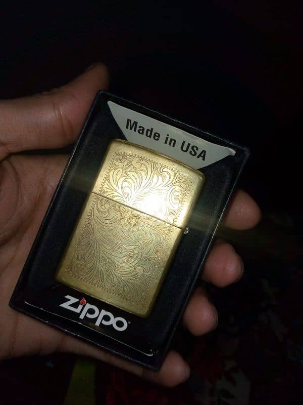 Original Zippo Gold Polish Brass Venetian Windproof Lighter. 7