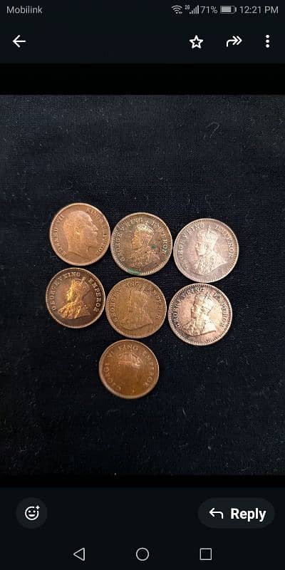 117 year old small size antique old coins total 7 coins 15