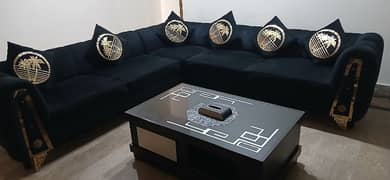 7 seater sofa sat biutefull black walwet