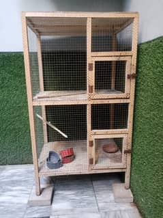 Wooden Bird Cage – Spacious & Durable | Perfect for Parrots & Cocktail