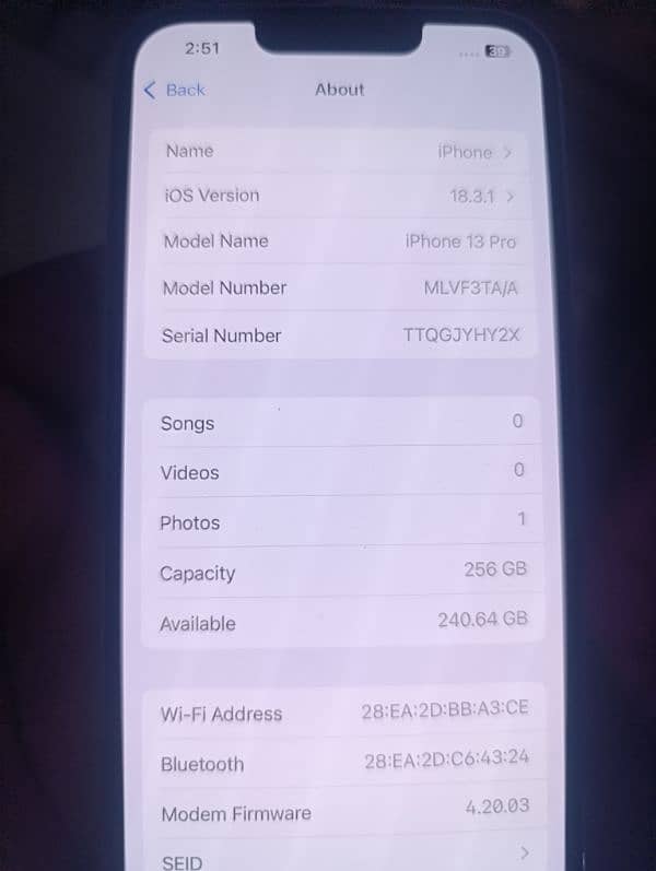 apple iPhone 13 pro PTA 256gb 5