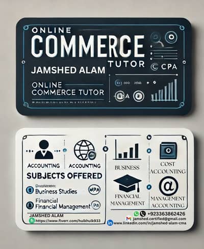 Commerce Teacher for B Comm and I Comm subjects