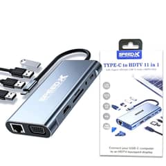 Speed X 11-in-1 USB-C Hub | 4K HDMI, High-Speed Data & Power Delivery