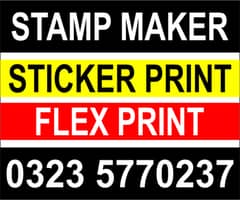 Sticker printing,Flex printing,Tshirt printing,Stamp maker,card print