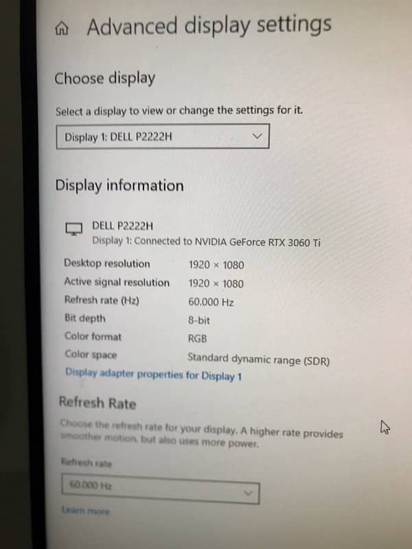 dell 22inch led 60hz 1