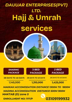 HUjj & Umrah packages, Hotel booking, Airline Tickets, Tour and Trave