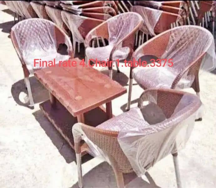 Plastic Chairs and Table 1