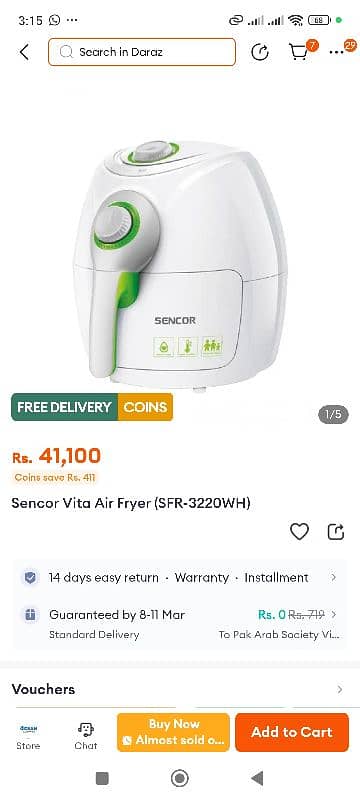 SENCOR VITA AIR FRYER -3220/WH 2