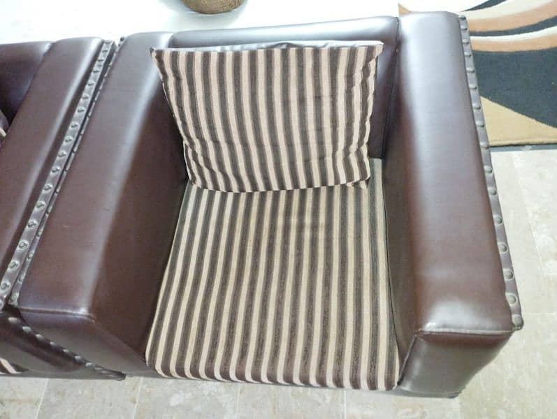 sofa set 5 seater brown 3