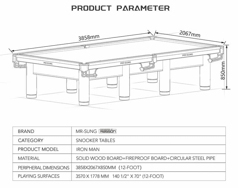 MR. SUNG IRONMAN Model Snooker Table|Snooker Table Manufacturer 9