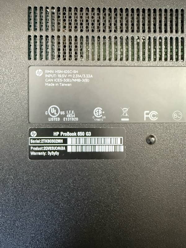 Hp pro book 650 G3 5