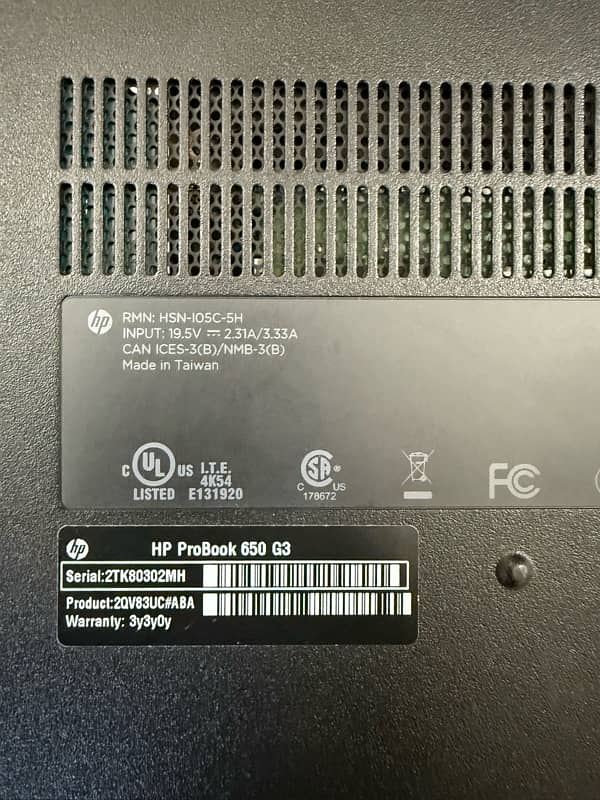 Hp pro book 650 G3 7