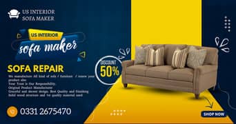 Sofa repair - Fabric change - Repairing seat repair - Furniture polish