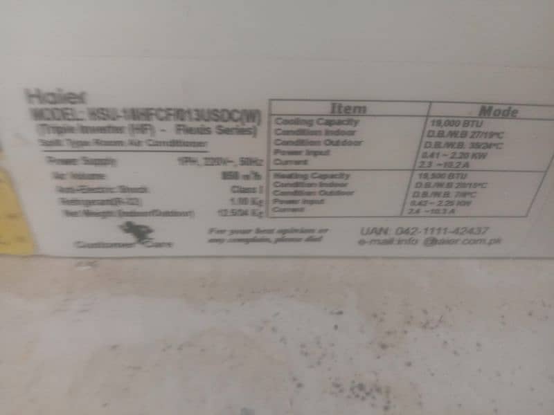 Haier Ac All okay 1.5ton 1