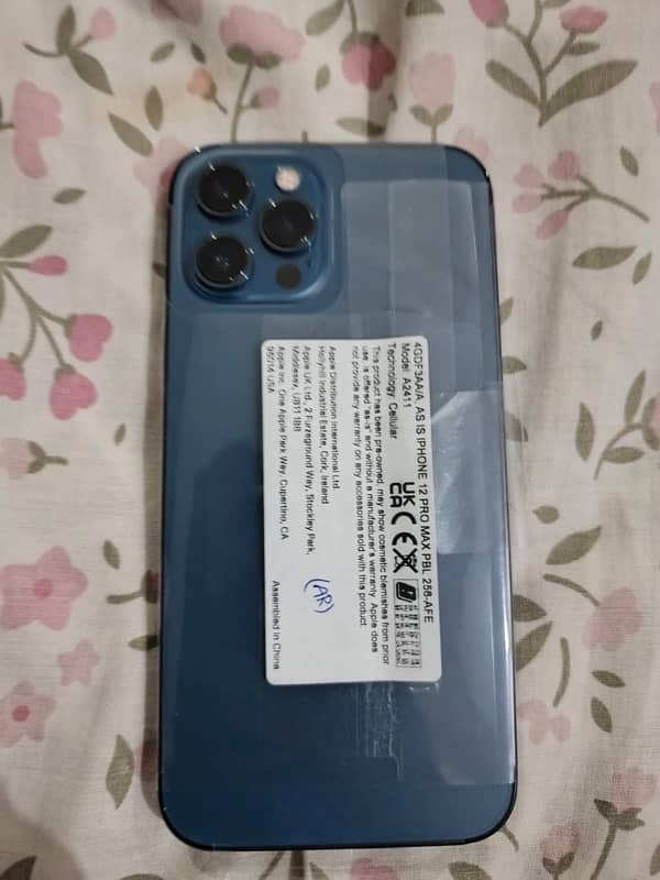 IPHONE 12 pro max 256 gb pta approved 100 battery health 0