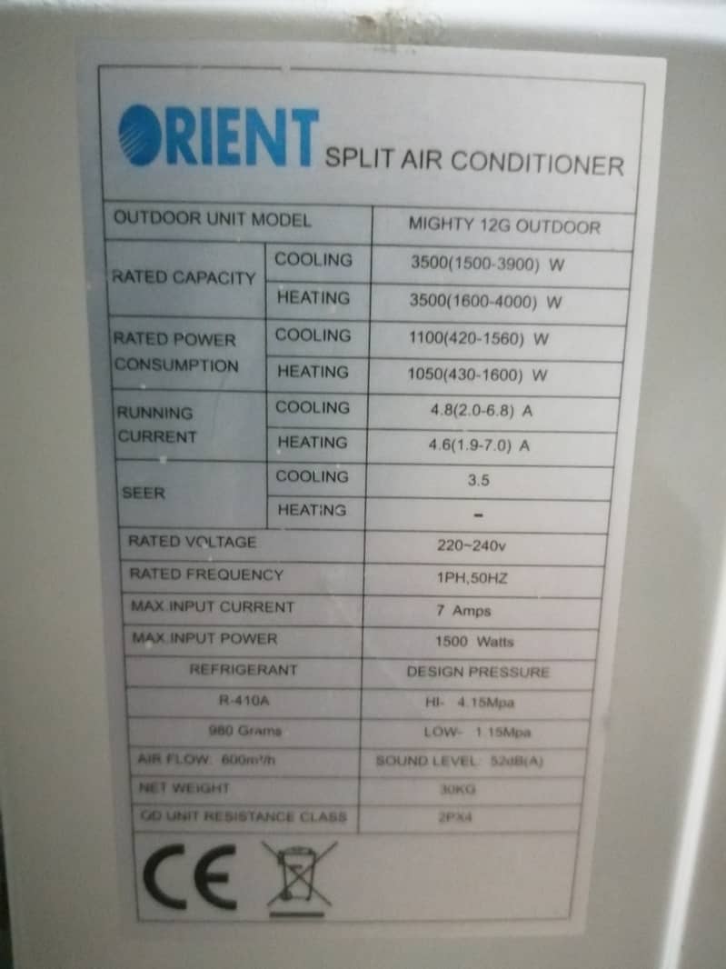 1 ton DC inverter Ac Orient 6