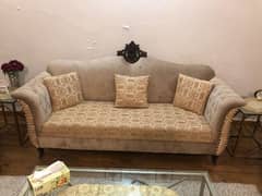 Sofa set with center tables and console