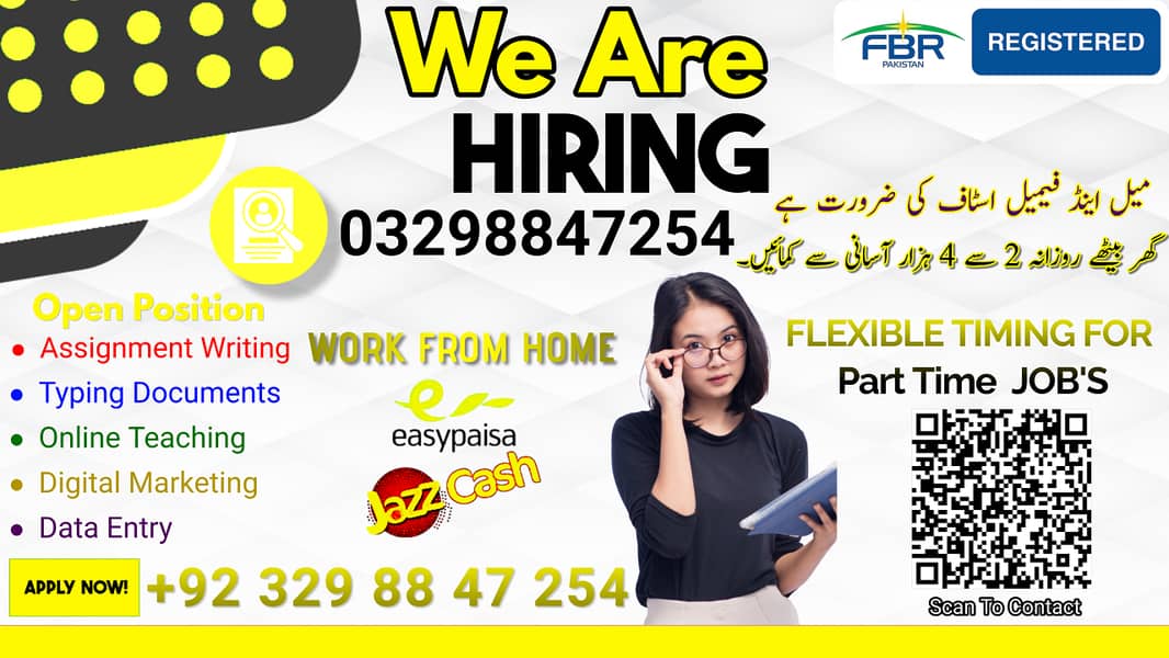 Online Job/Full-Time/Part Time/Home Base Job, Boys and Girls Apply Now 0