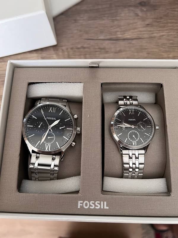 Fossil His & Her stainless steel watches 0