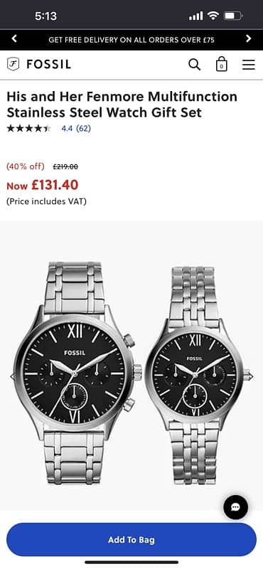 Fossil His & Her stainless steel watches 5