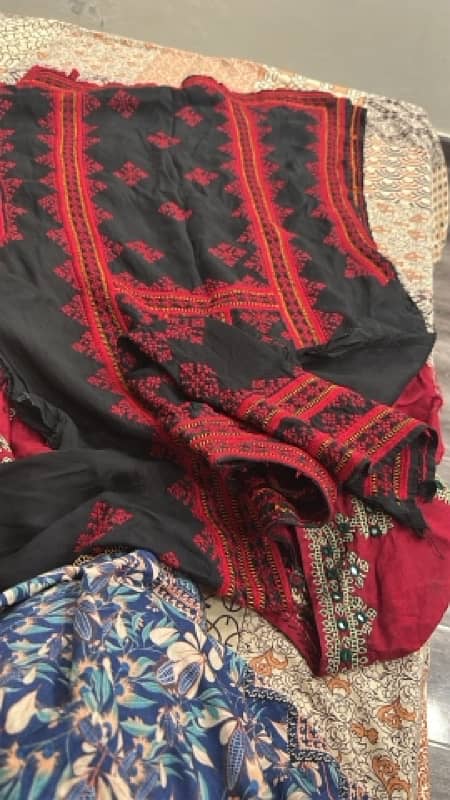 Balochi Hand Embroidered Raw Silk 0