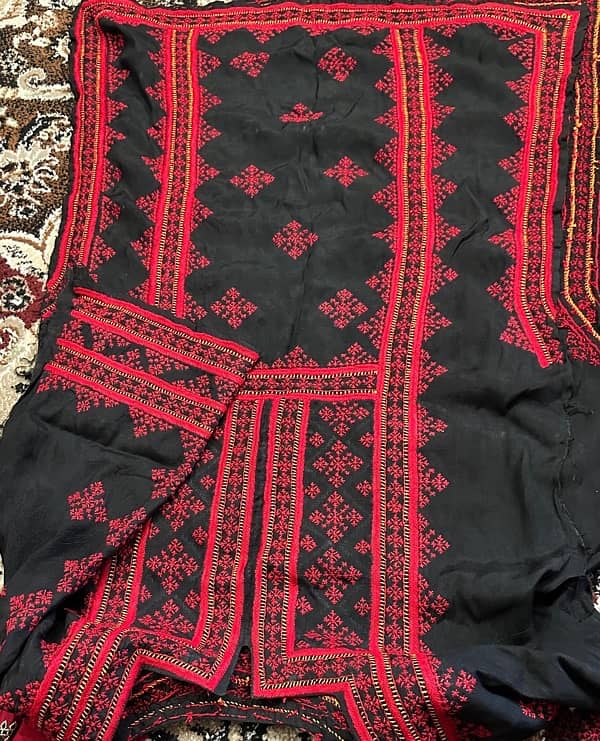 Balochi Hand Embroidered Raw Silk 2