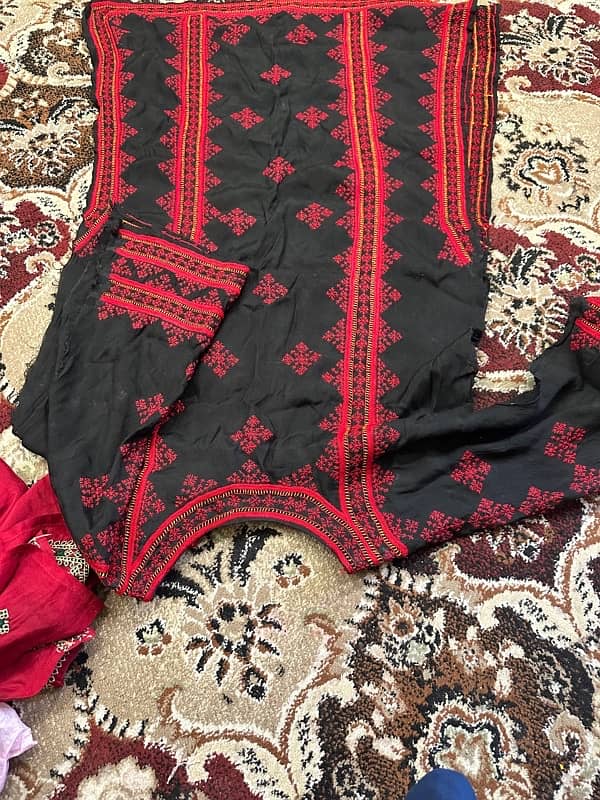 Balochi Hand Embroidered Raw Silk 3