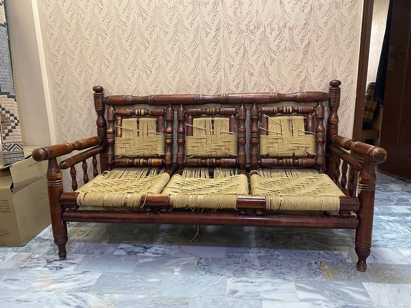 sheesham wood antique sofa set 0