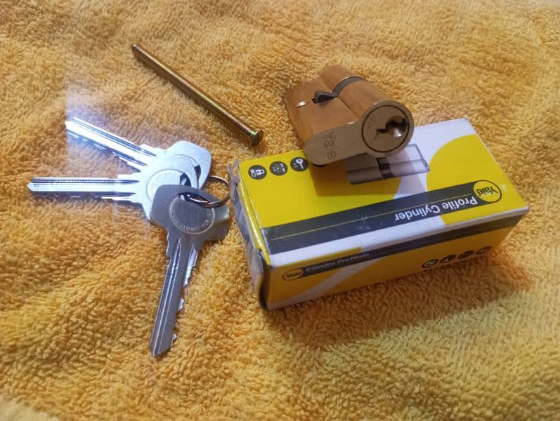 YALE lock both side key cylinder 80 mm gold colour Euro Sag AB colour 2