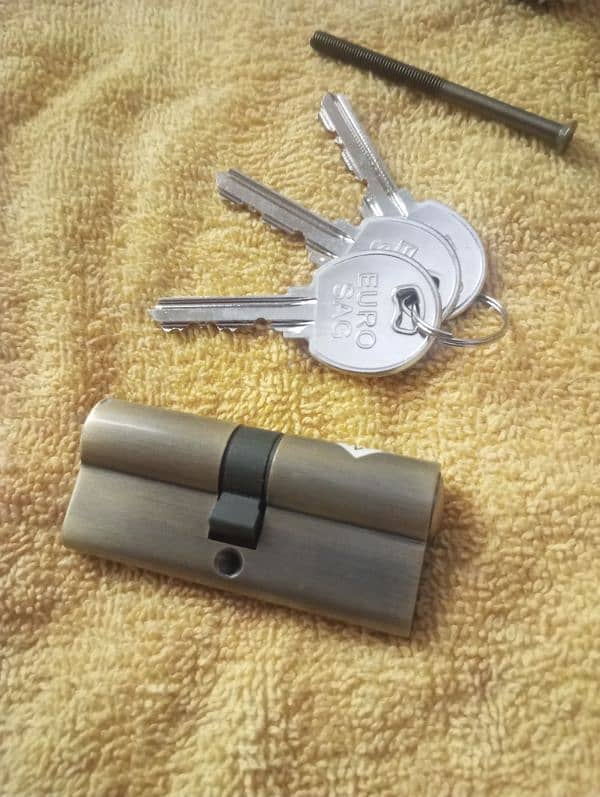 YALE lock both side key cylinder 80 mm gold colour Euro Sag AB colour 5