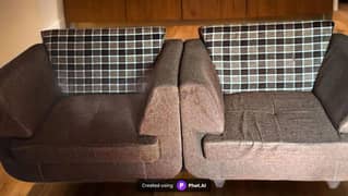 SOFA SET 5 Seater Brown check