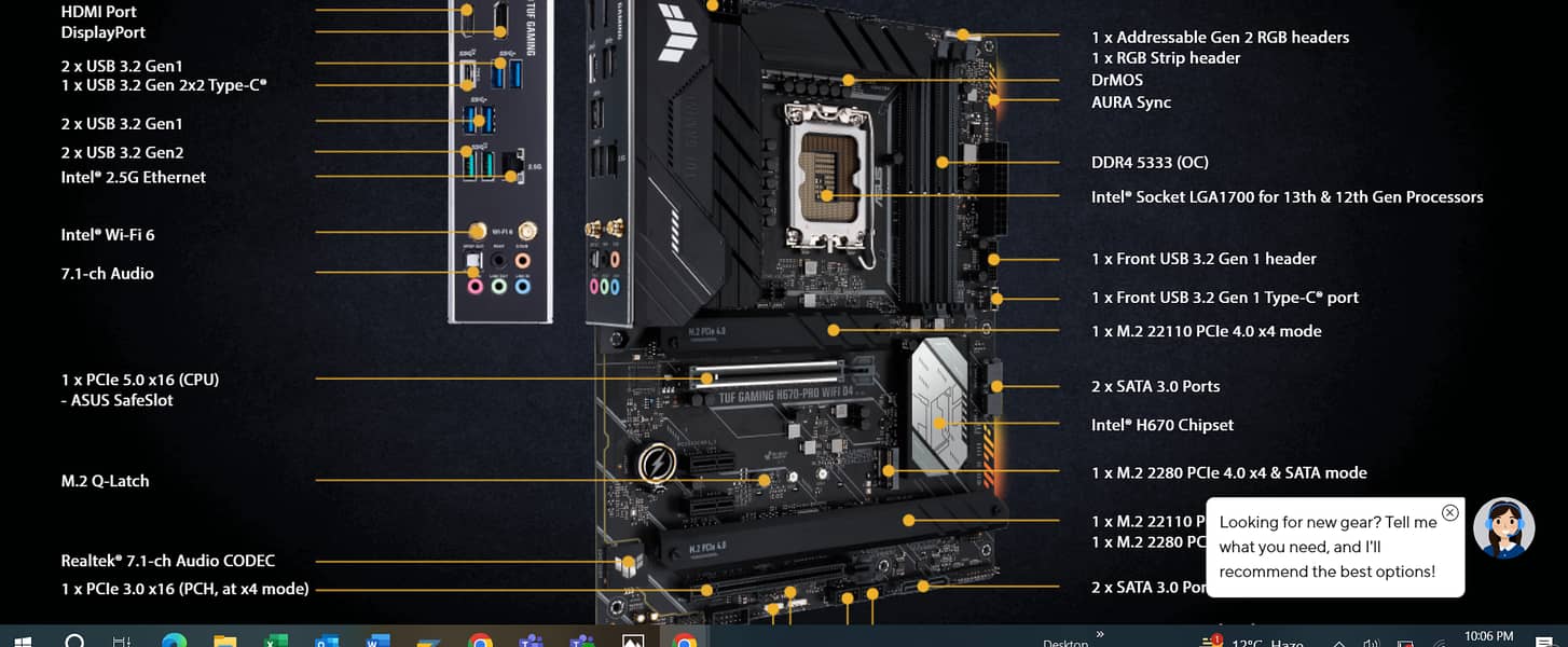 ASUS tuf h670 d4 wife and ram 4